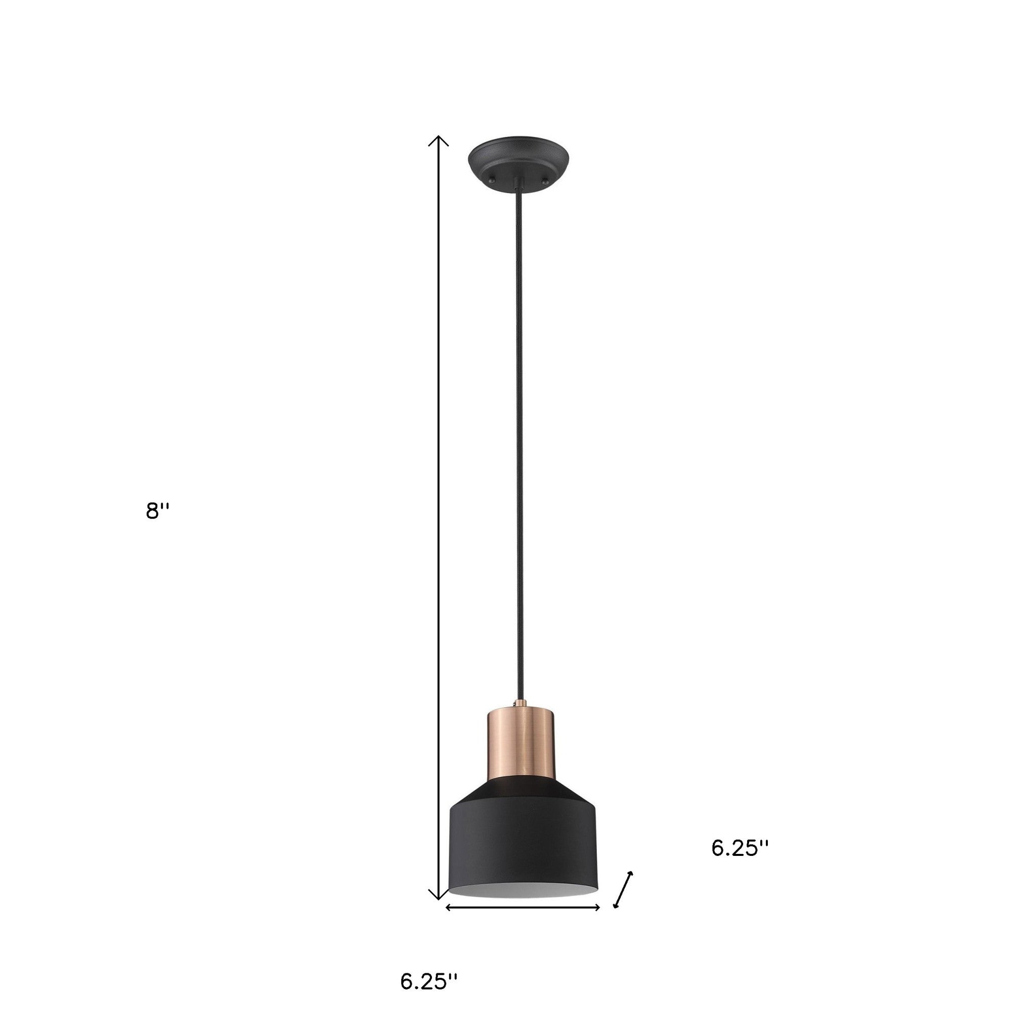 Matte Black and Rose Gold Pendant Hanging Light