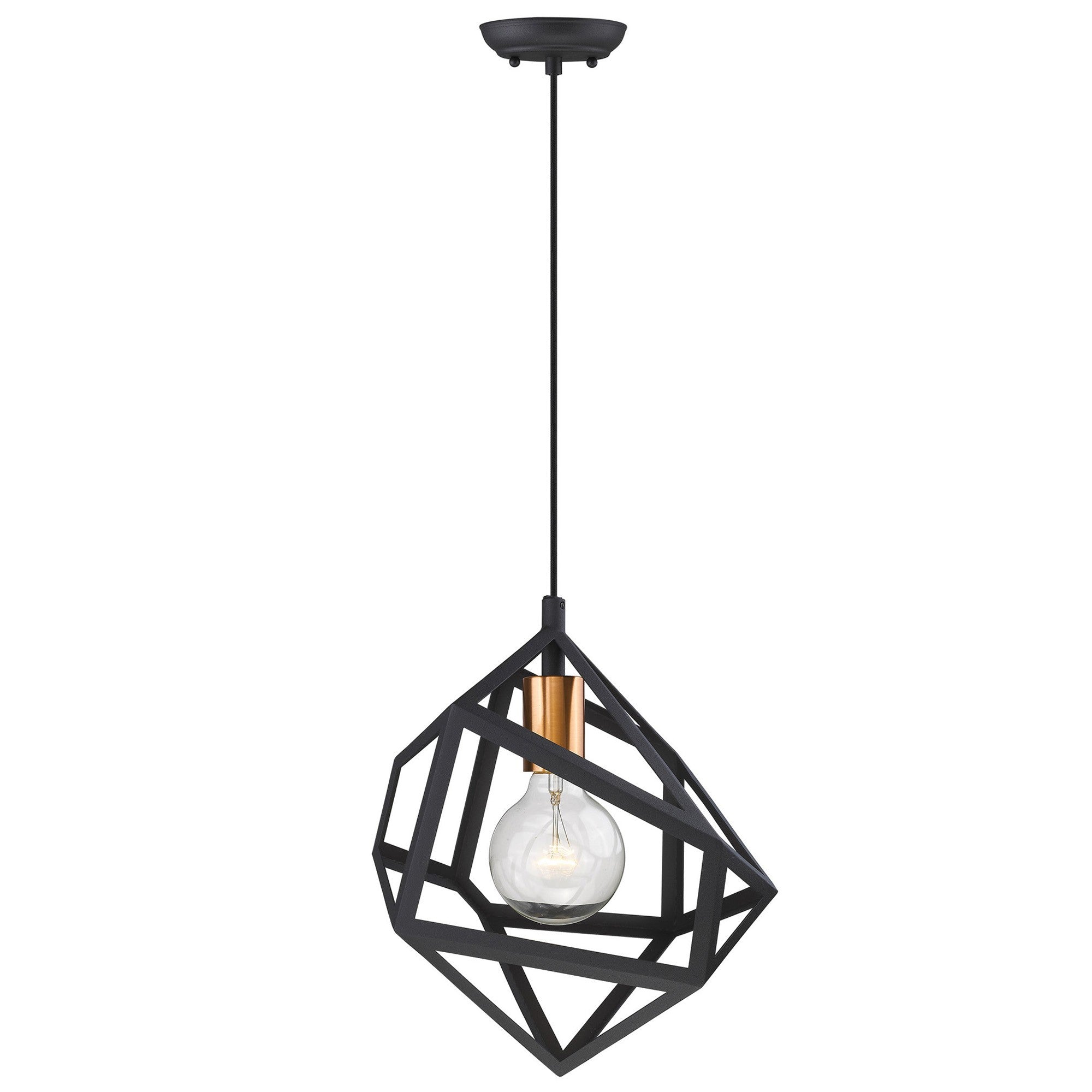 Hedron 1-Light Matte Black Pendant