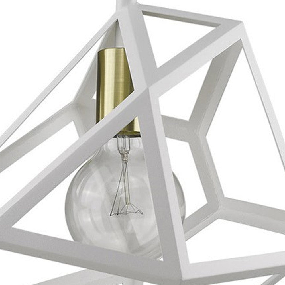 Hedron 1-Light White Pendant