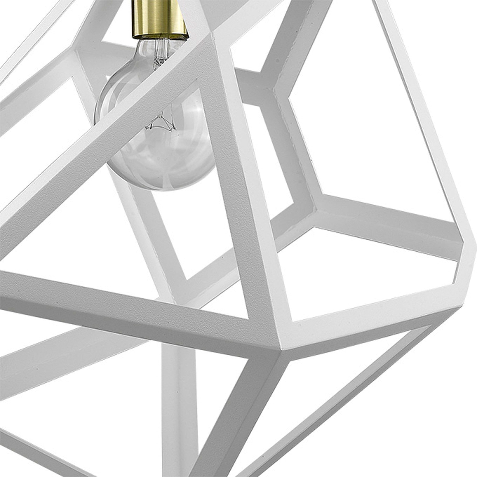 Hedron 1-Light White Pendant