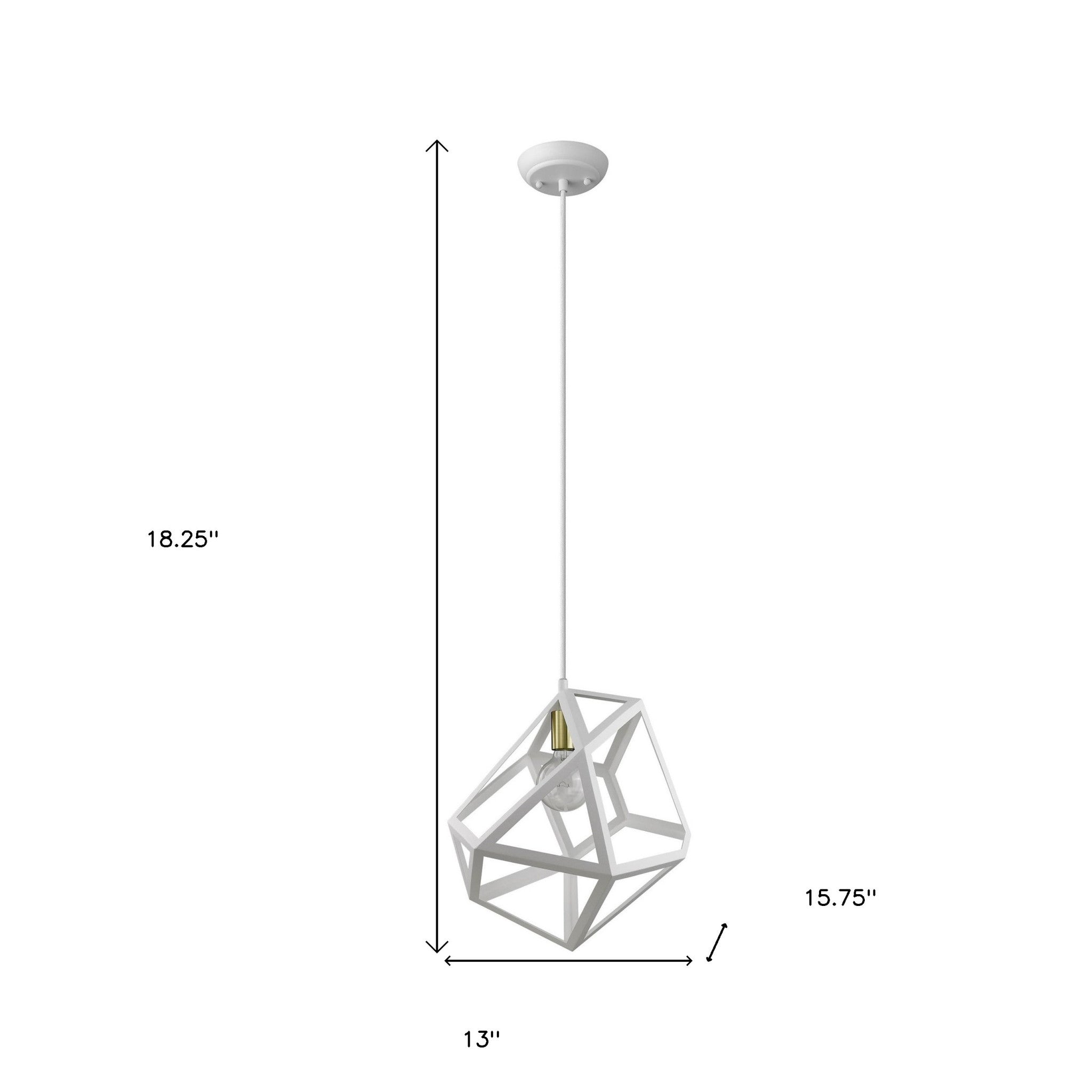 Hedron 1-Light White Pendant