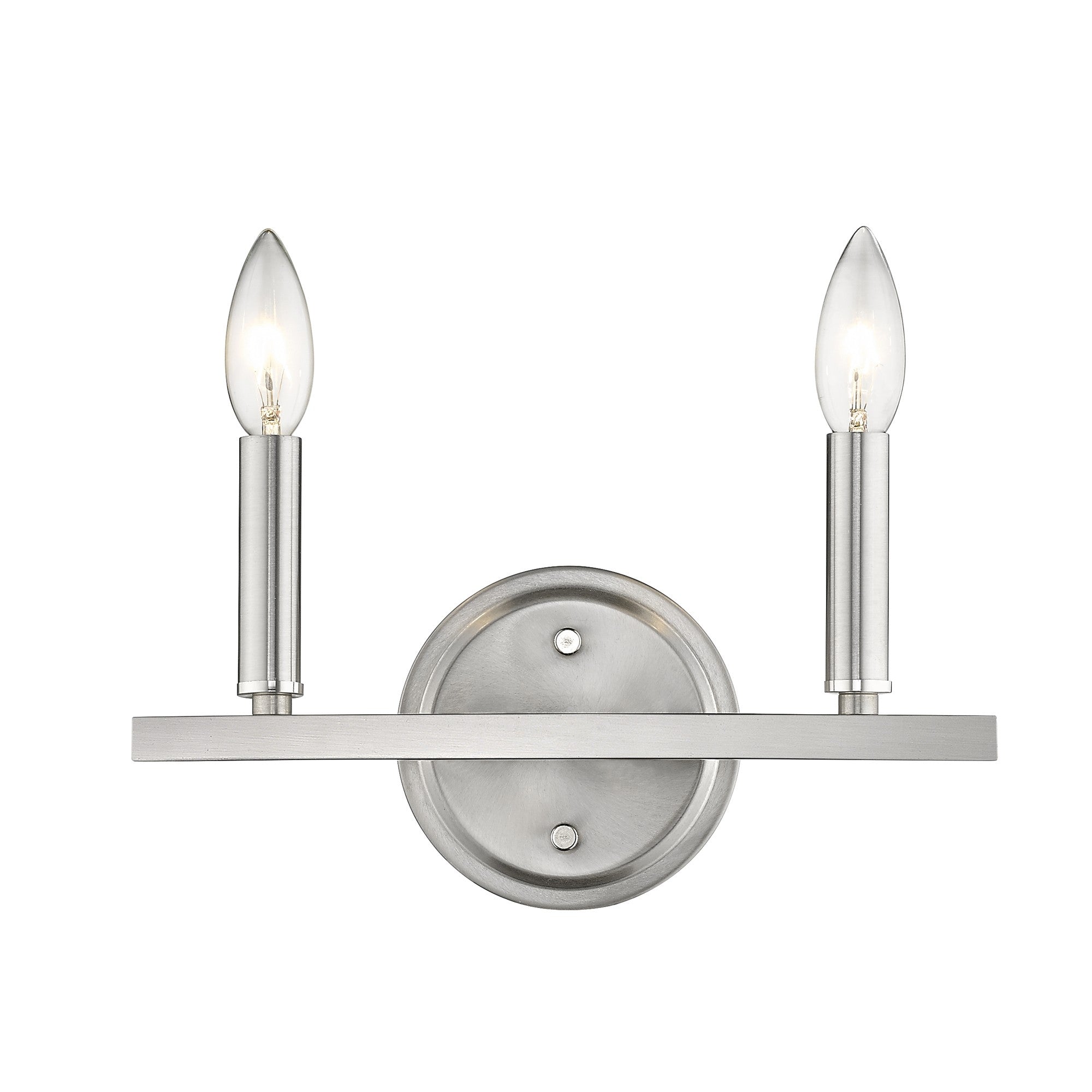 Two Light Silver Wall Sconce