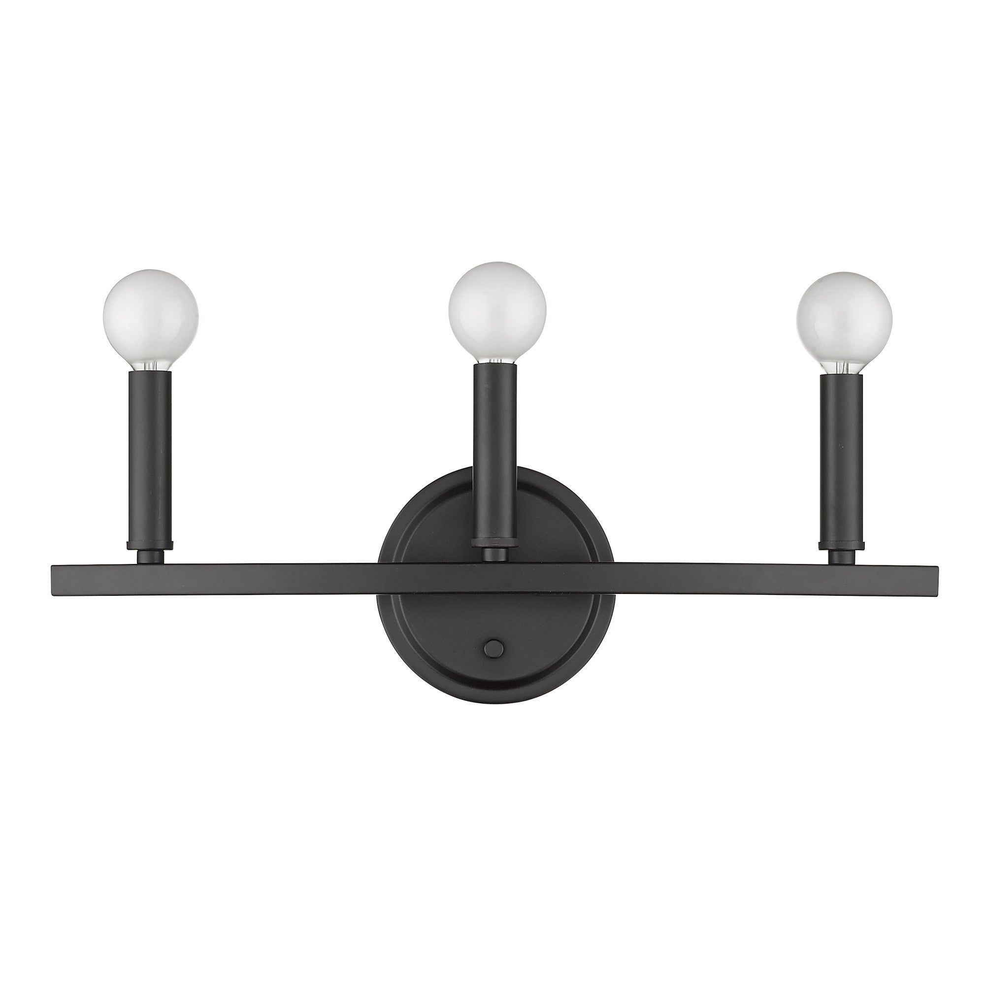 Three Light Matte Black Wall Sconce