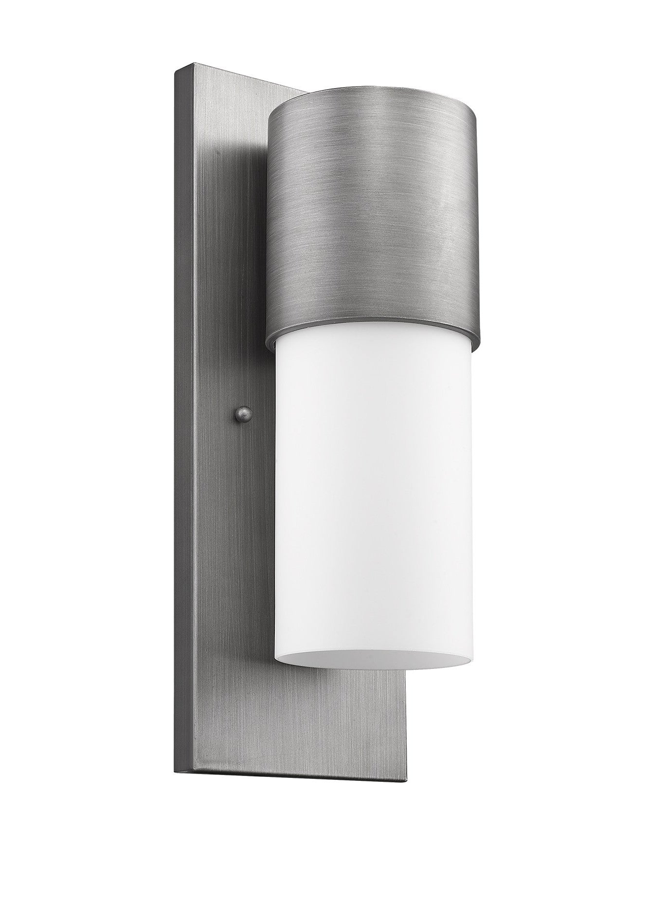 Contemporary Brushed Silver and White Wall Light