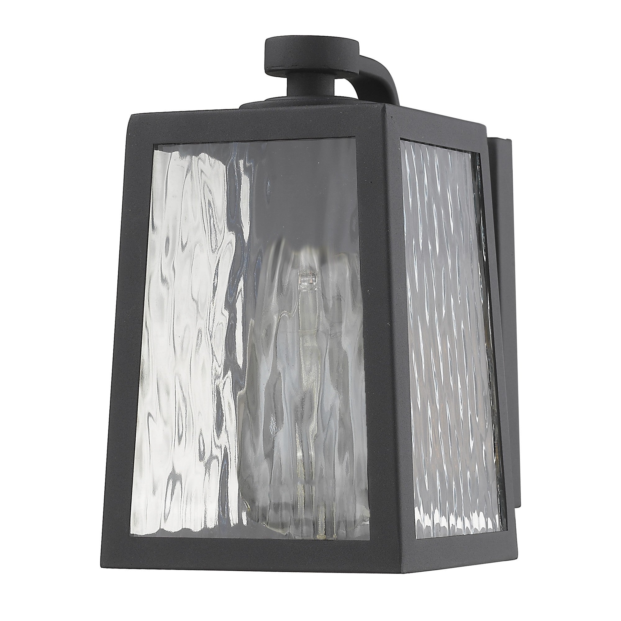 Matte Black glass panels Outdoor Wall Light