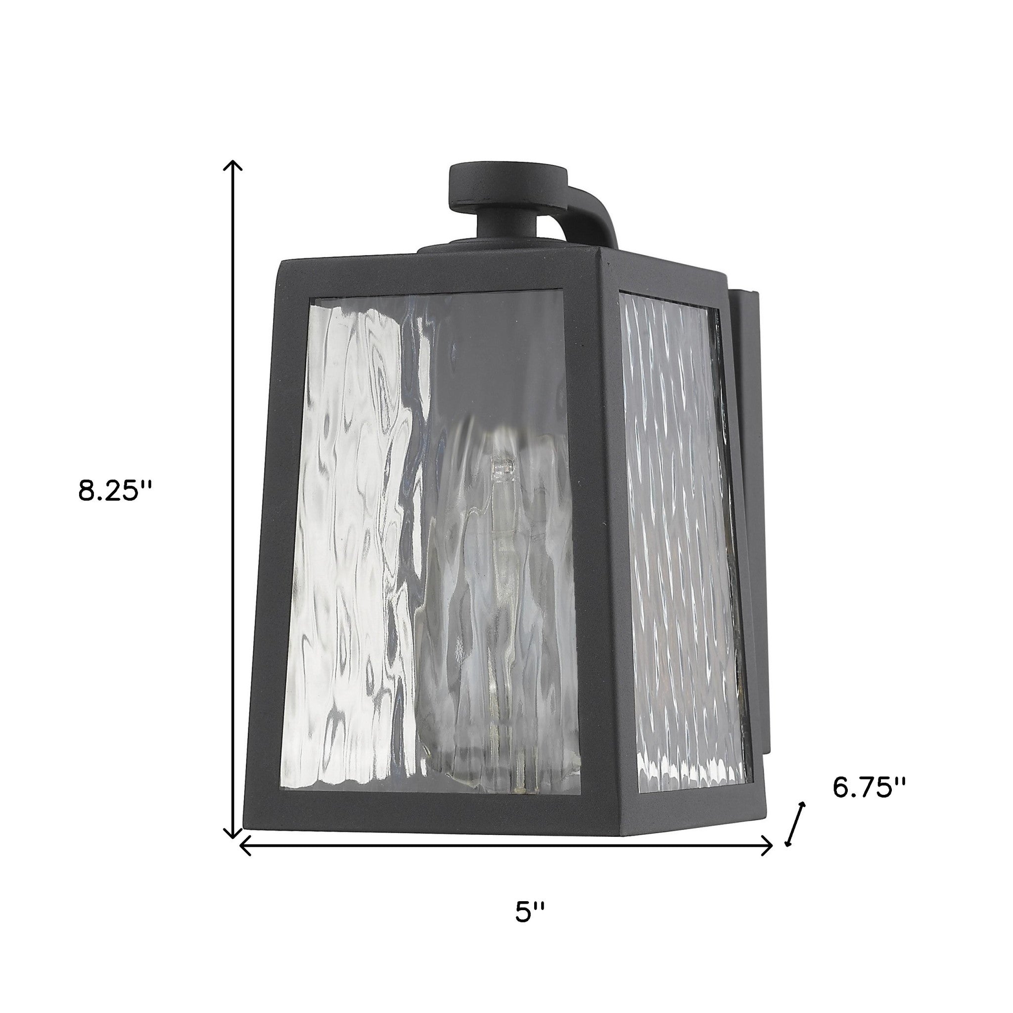 Matte Black glass panels Outdoor Wall Light