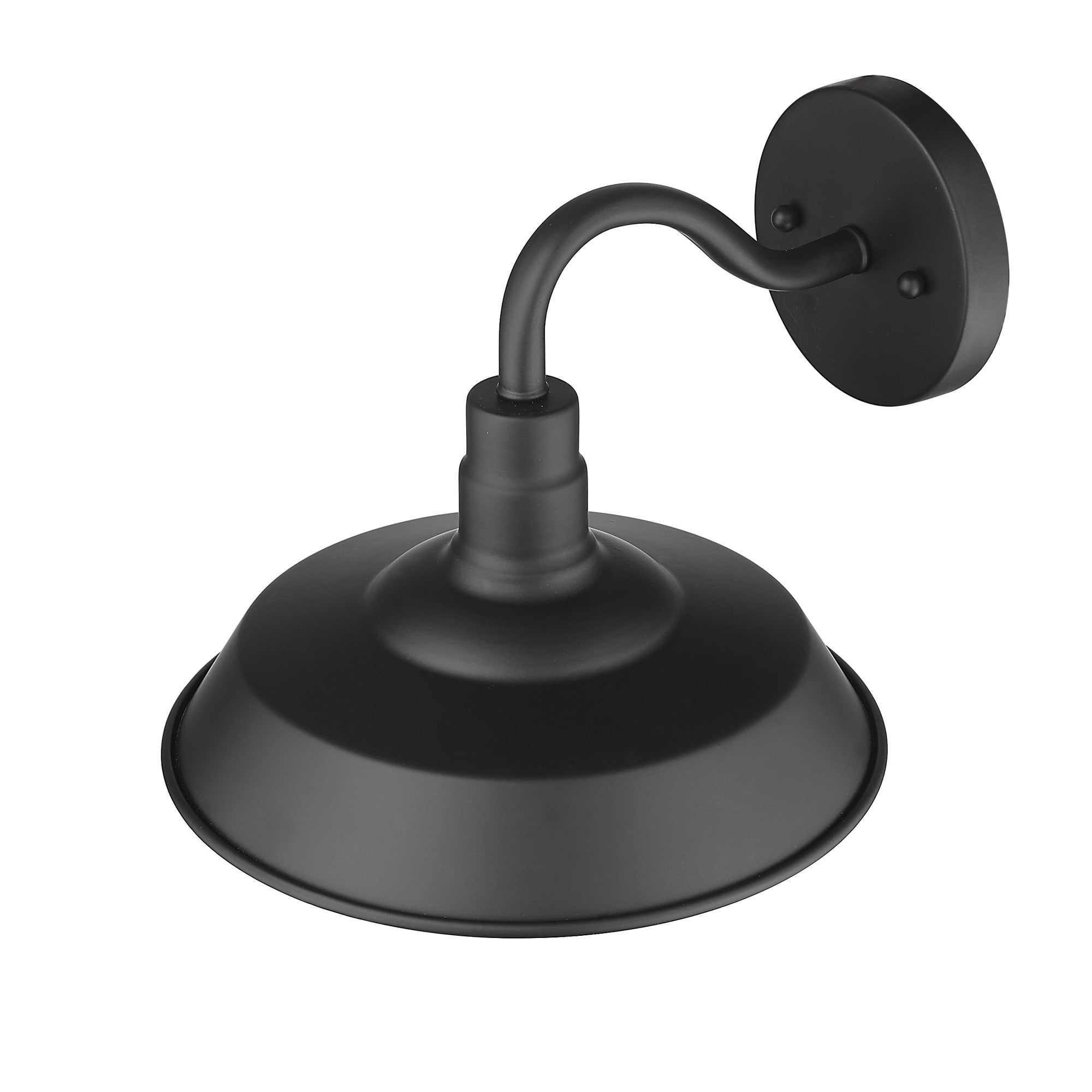 Matte Black Shallow Plate Shape Wall Light