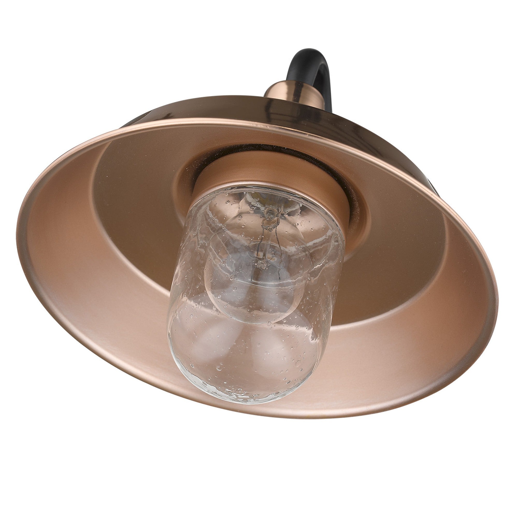 Shiny Copper Shallow Plate Shape Wall Light