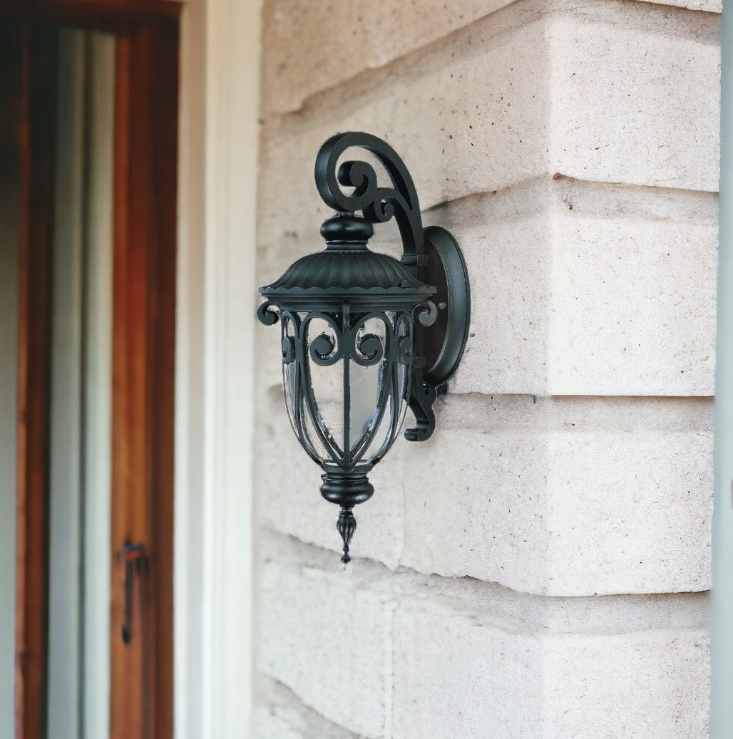 Matte Black Hanging Goblet Wall Light