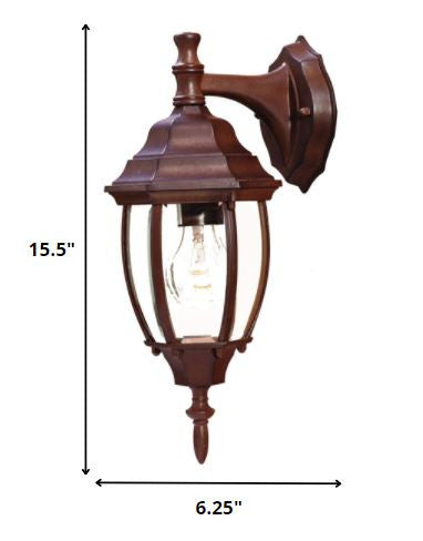 Dark Brown Hanging Globe Lantern Wall Light