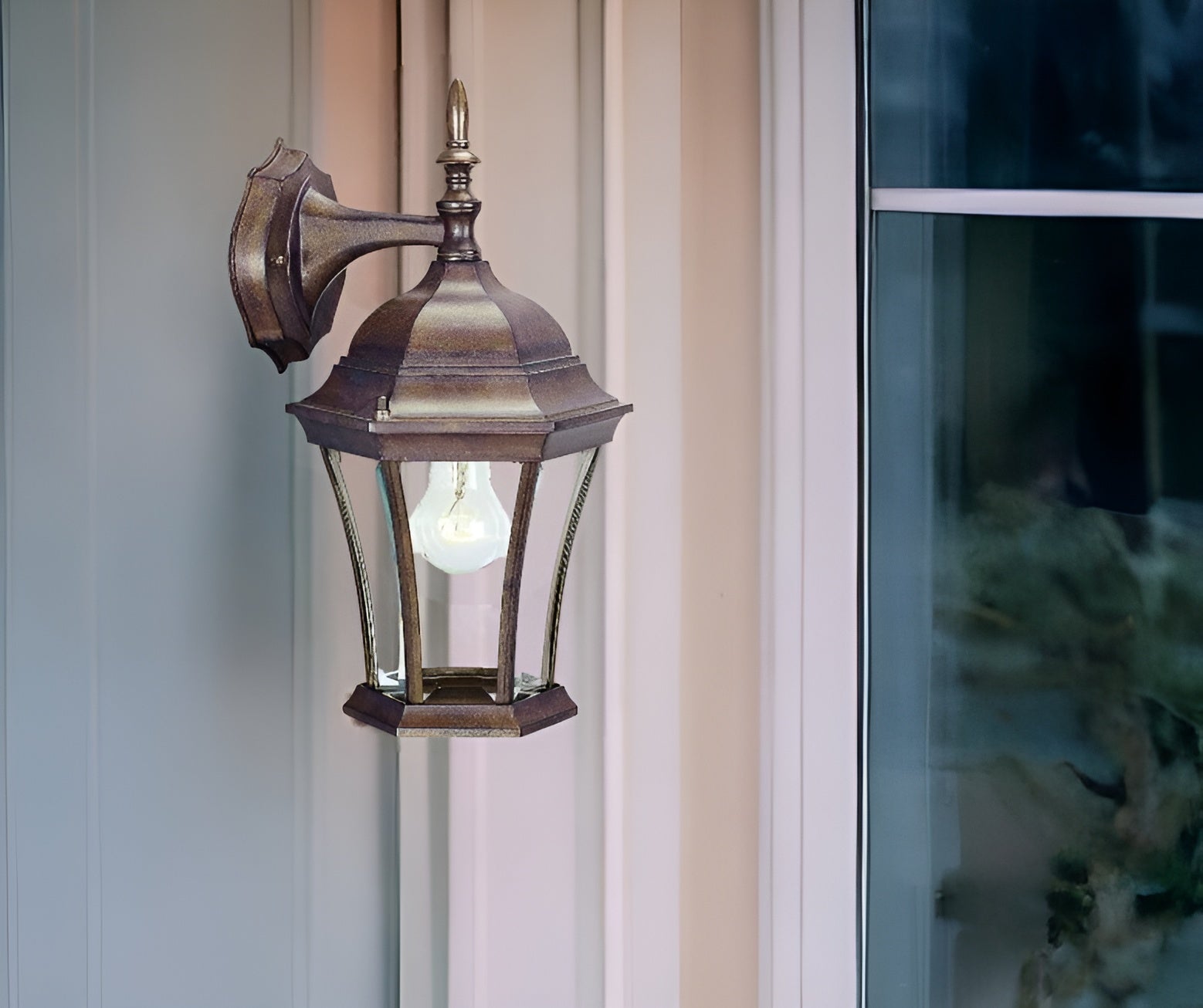 Dark Brown Hanging Carousel Lantern Wall Light