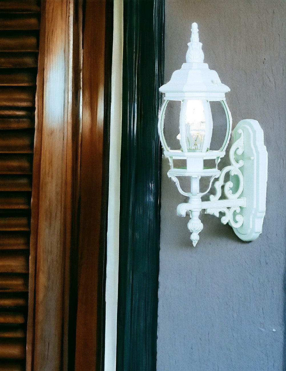 White Glass Globe Wall Light