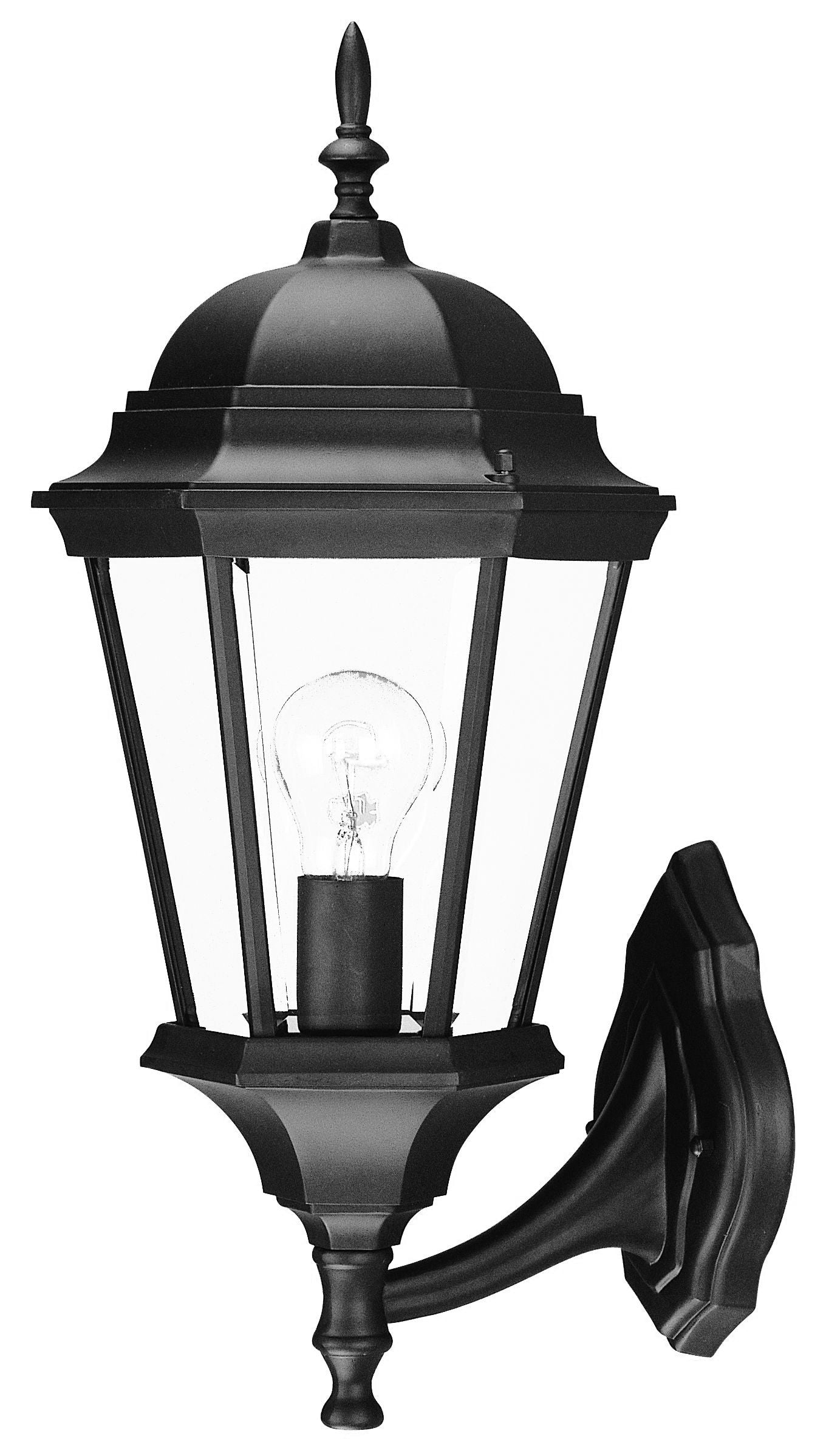 Matte Black Swing Arm Lantern Wall Light