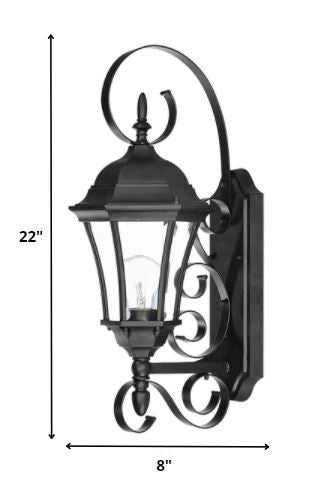 Matte Black Swing Arm Lantern Wall Light