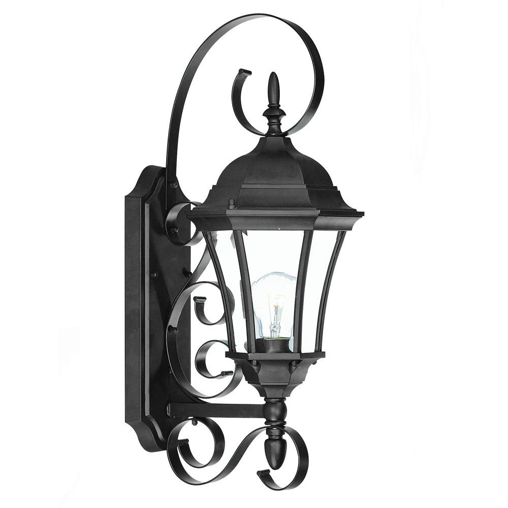 Matte Black Swing Arm Lantern Wall Light