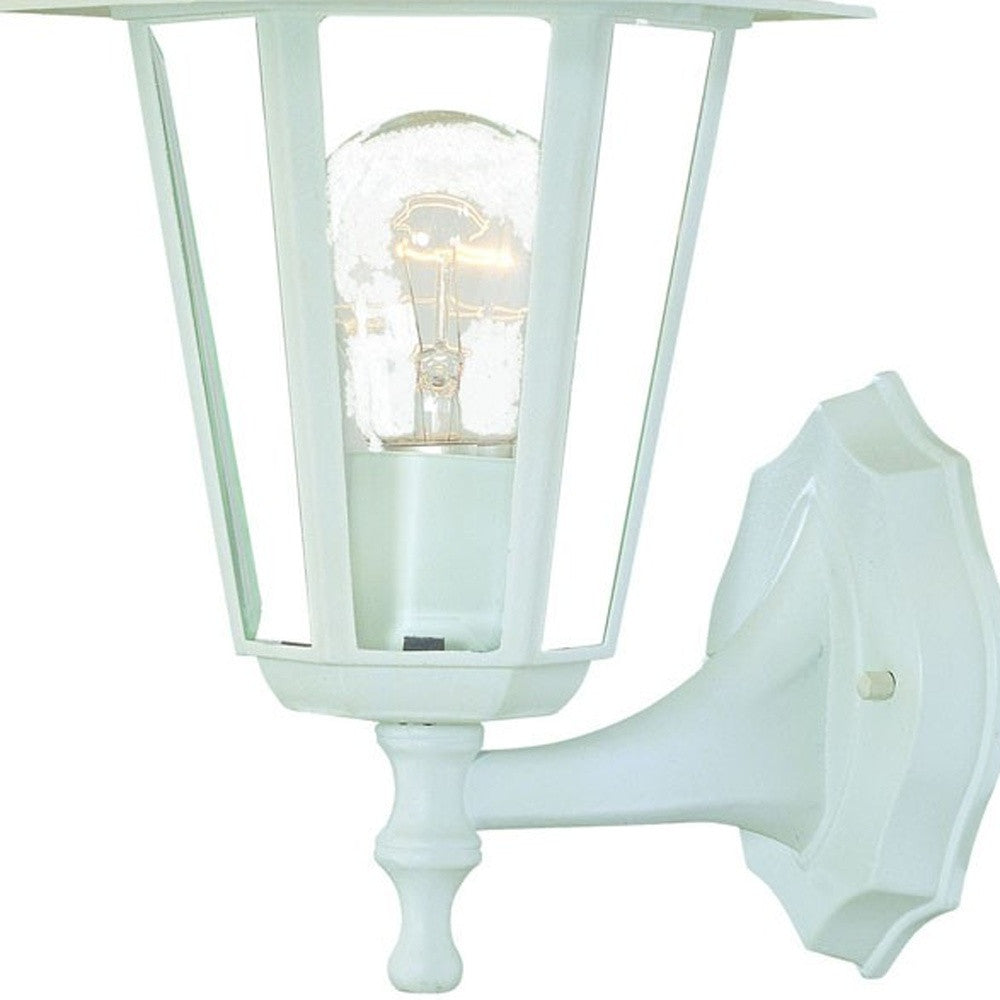 White Glass Lantern Wall Light