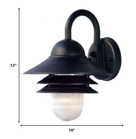 Matte Black Three Tier Lamp Shade Outdoor Wall Light