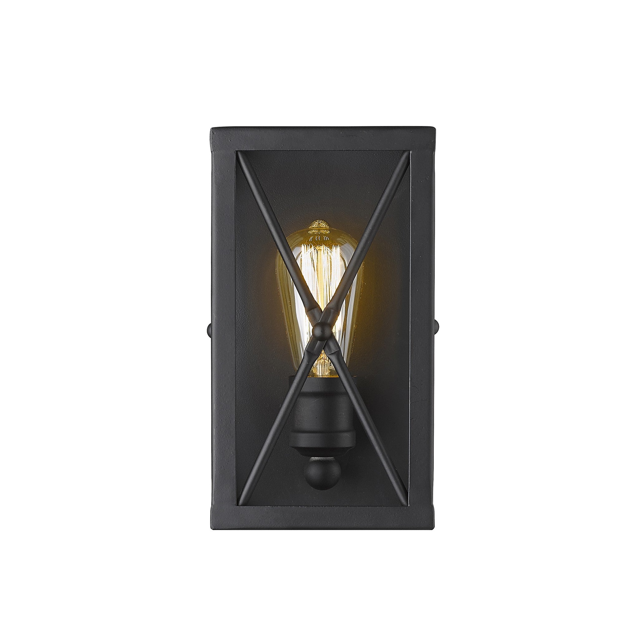 Matte Black Metal Geometric Wall Light