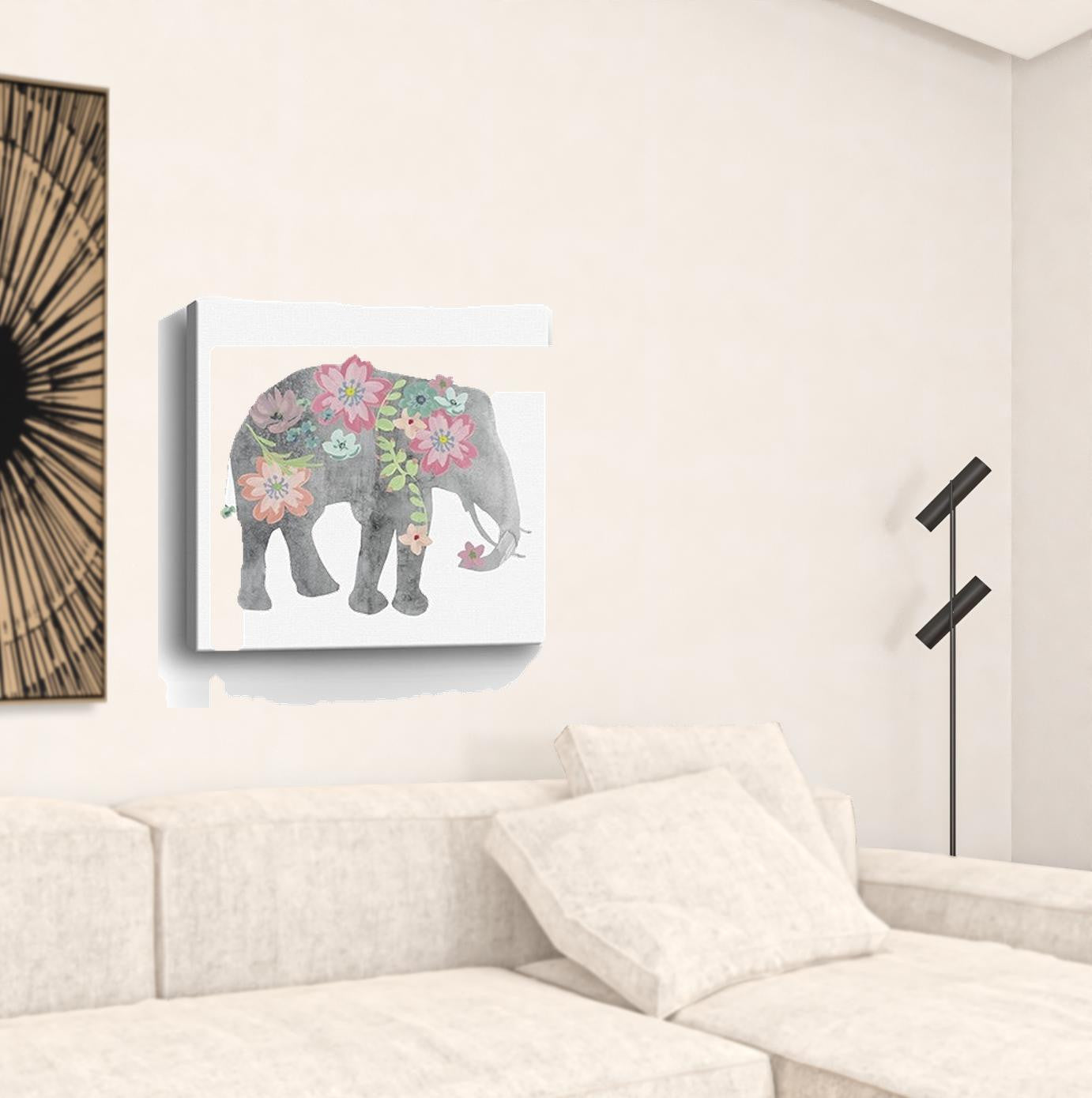 Floral Elephant Unframed Print Wall Art