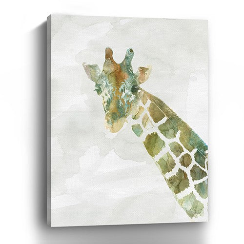 24" x 18" Abstract Marble Watercolor Giraffe Canvas Wall Art