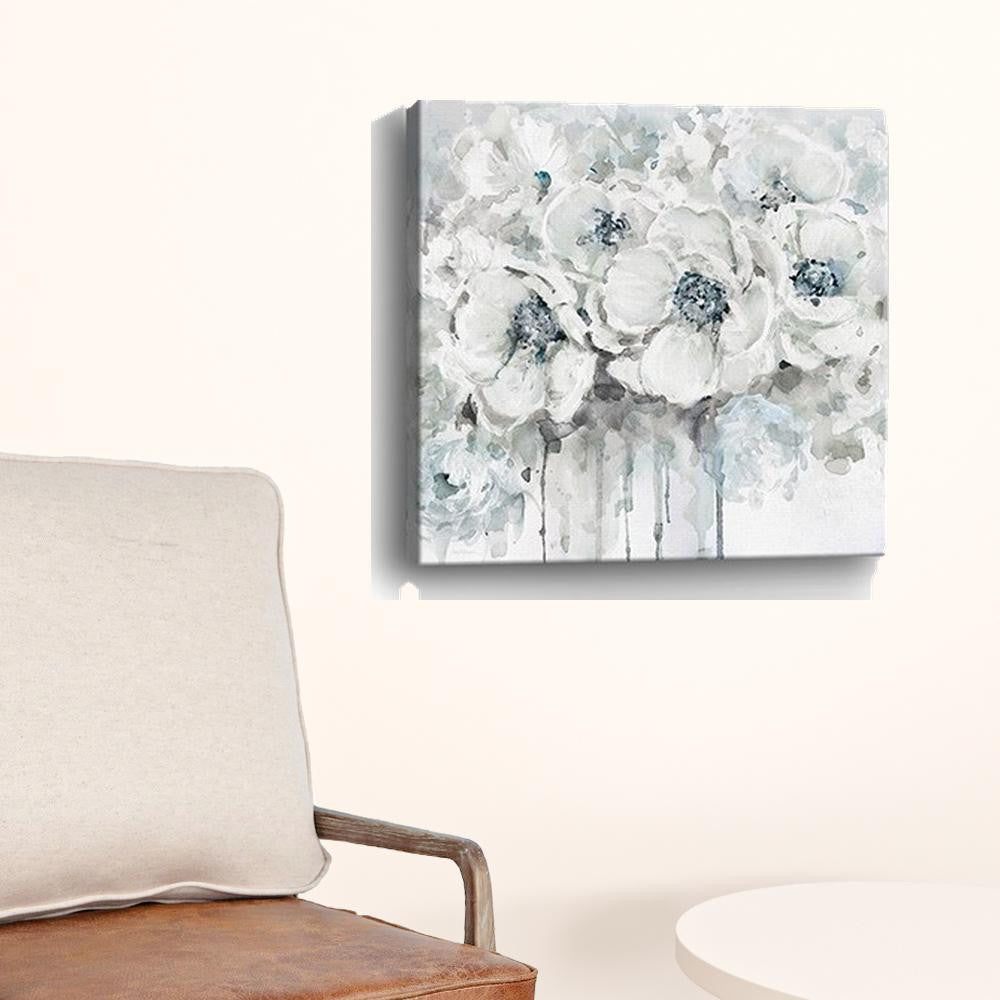 Winter Blues Flower Unframed Print Wall Art