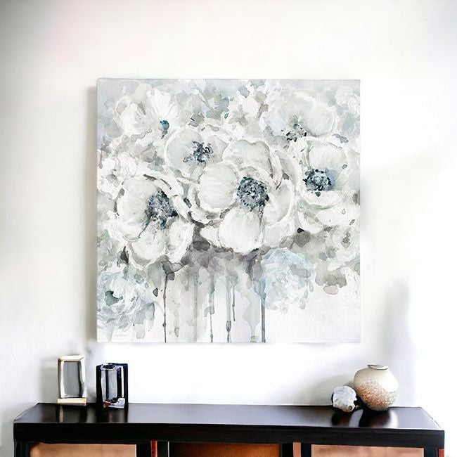 Winter Blues Flower Unframed Print Wall Art