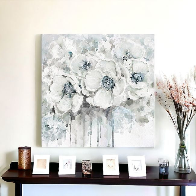 Winter Blues Flower Unframed Print Wall Art