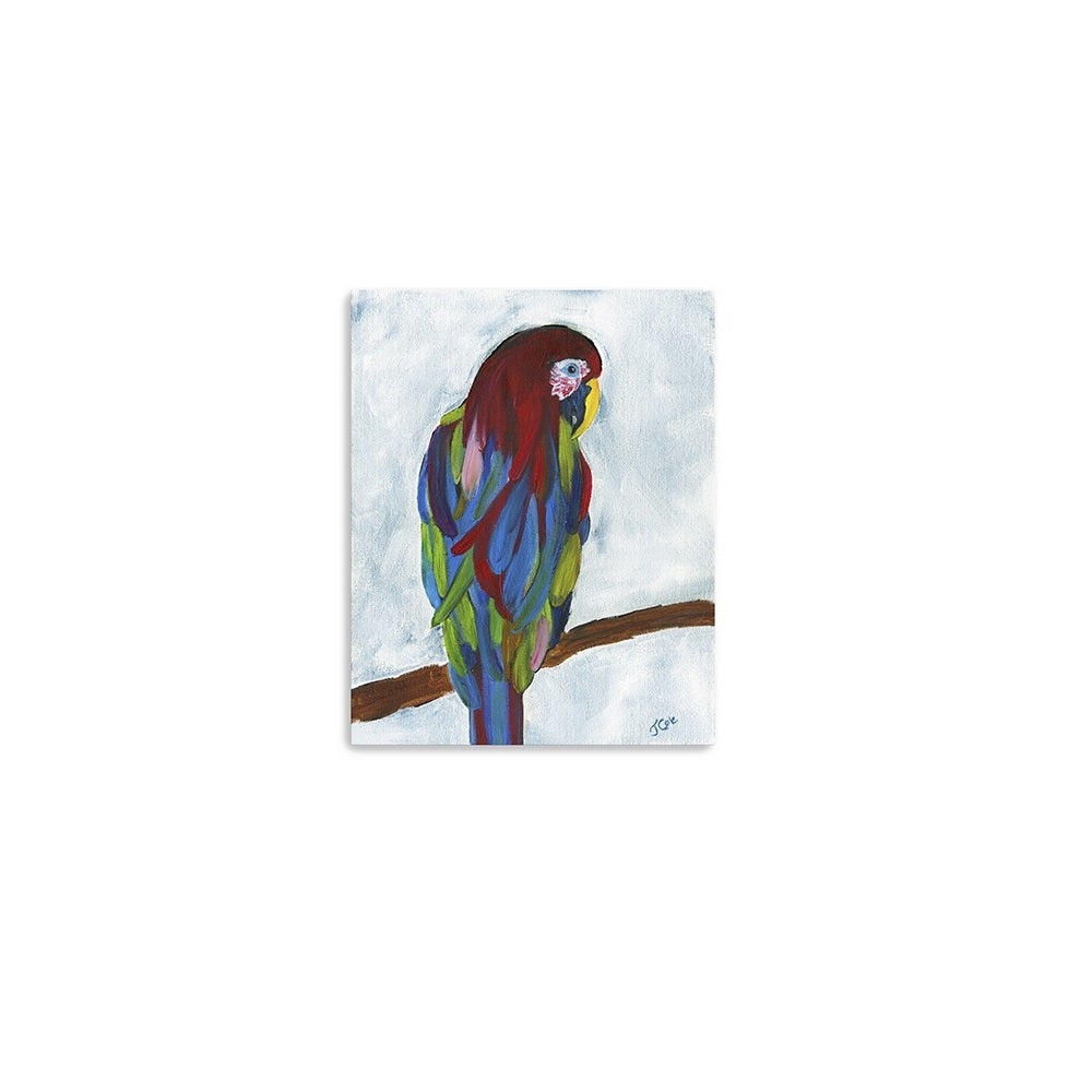 Small Bright and Tropical Parrot Canvas Wall Art