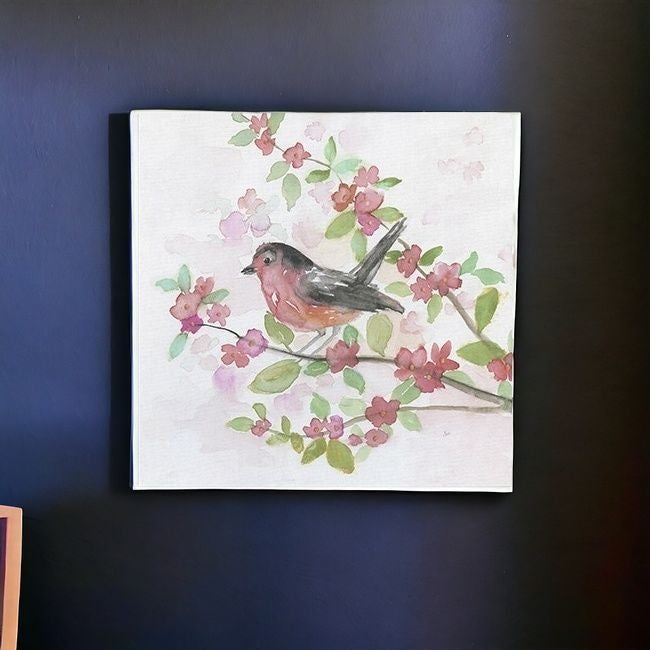 Flower And Bird Unframed Print Wall Art