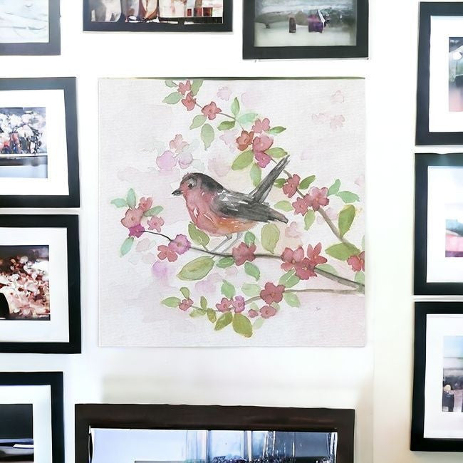 Flower And Bird Unframed Print Wall Art