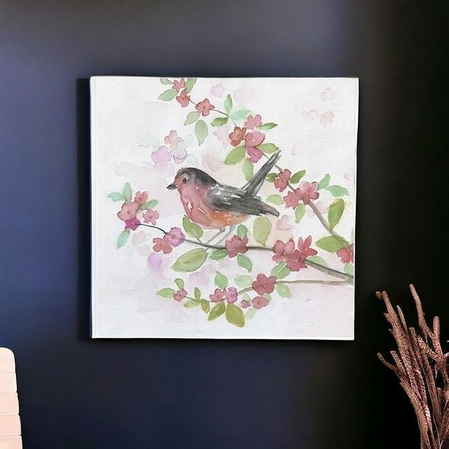 Flower And Bird Unframed Print Wall Art