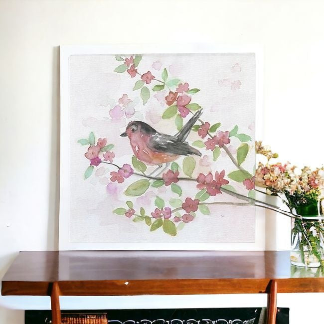 Flower And Bird Unframed Print Wall Art