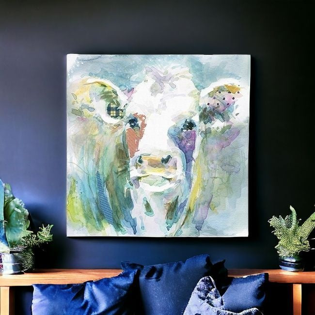 Watercolor Cow Unframed Print Wall Art