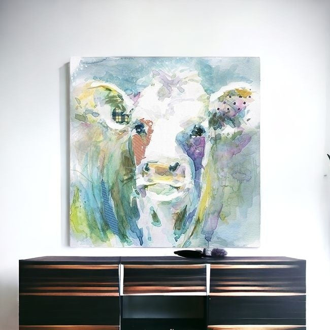 Watercolor Cow Unframed Print Wall Art