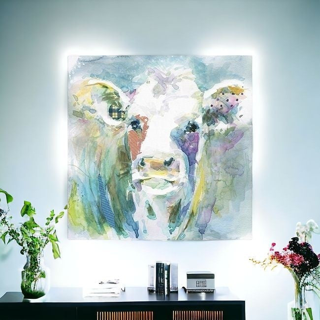 Watercolor Cow Unframed Print Wall Art