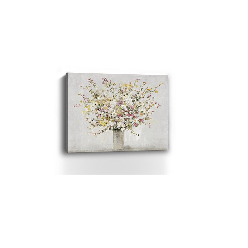 Small Colorful Wildflowers in a Vase Canvas Wall Art