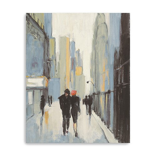 20" x 16" Watercolor Walk in the City Canvas Wall Art