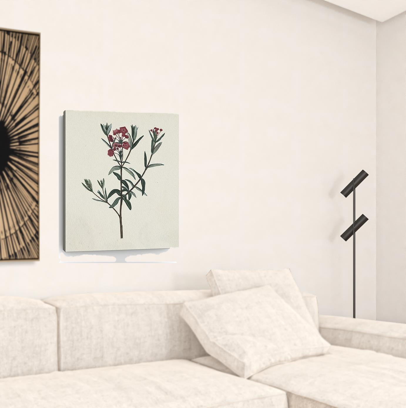 Singular Red Blossom Branch Unframed Print Wall Art