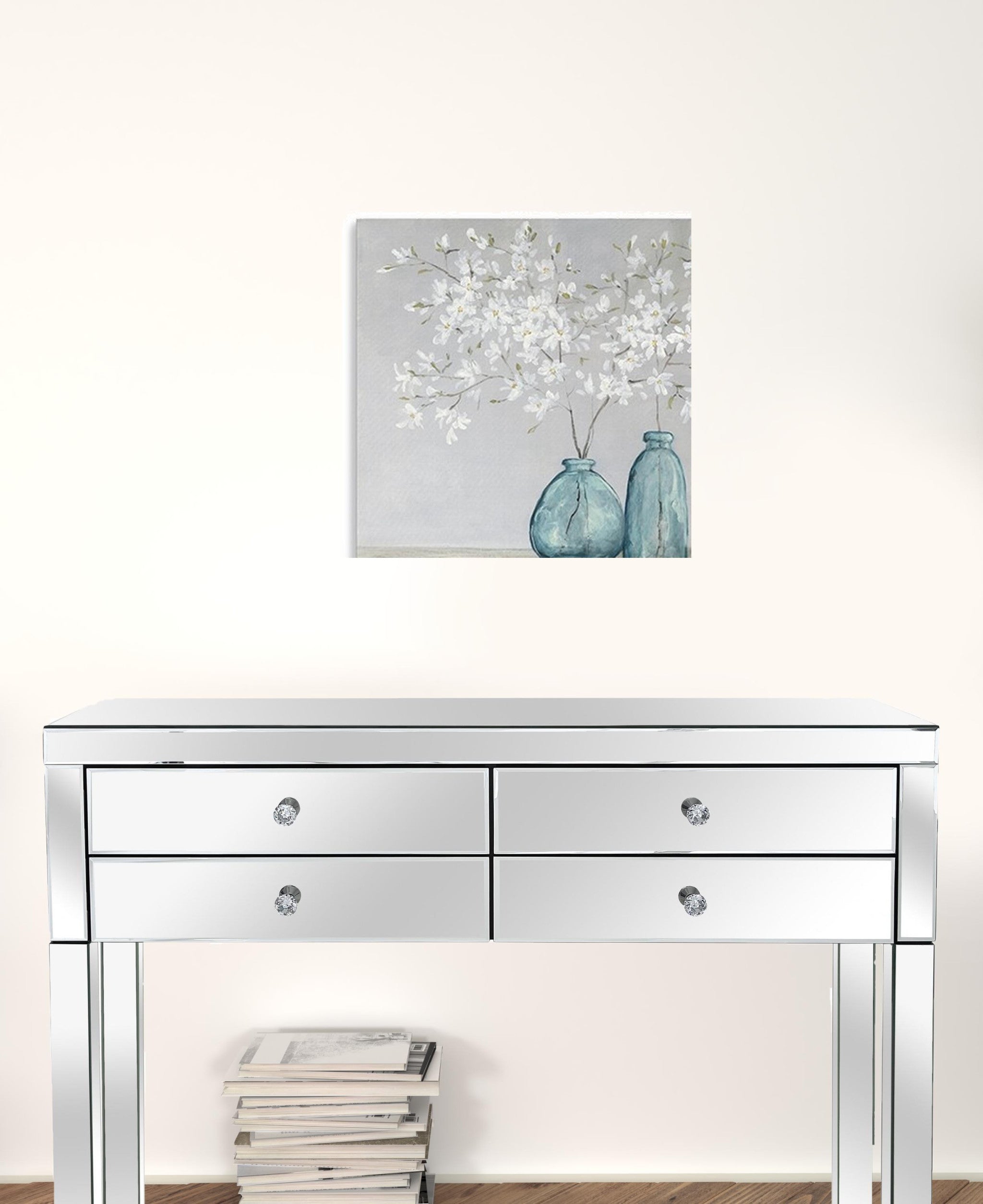 White Spring Flowers Unframed Print Wall Art