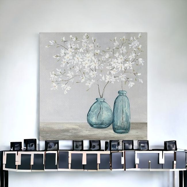 White Spring Flowers Unframed Print Wall Art