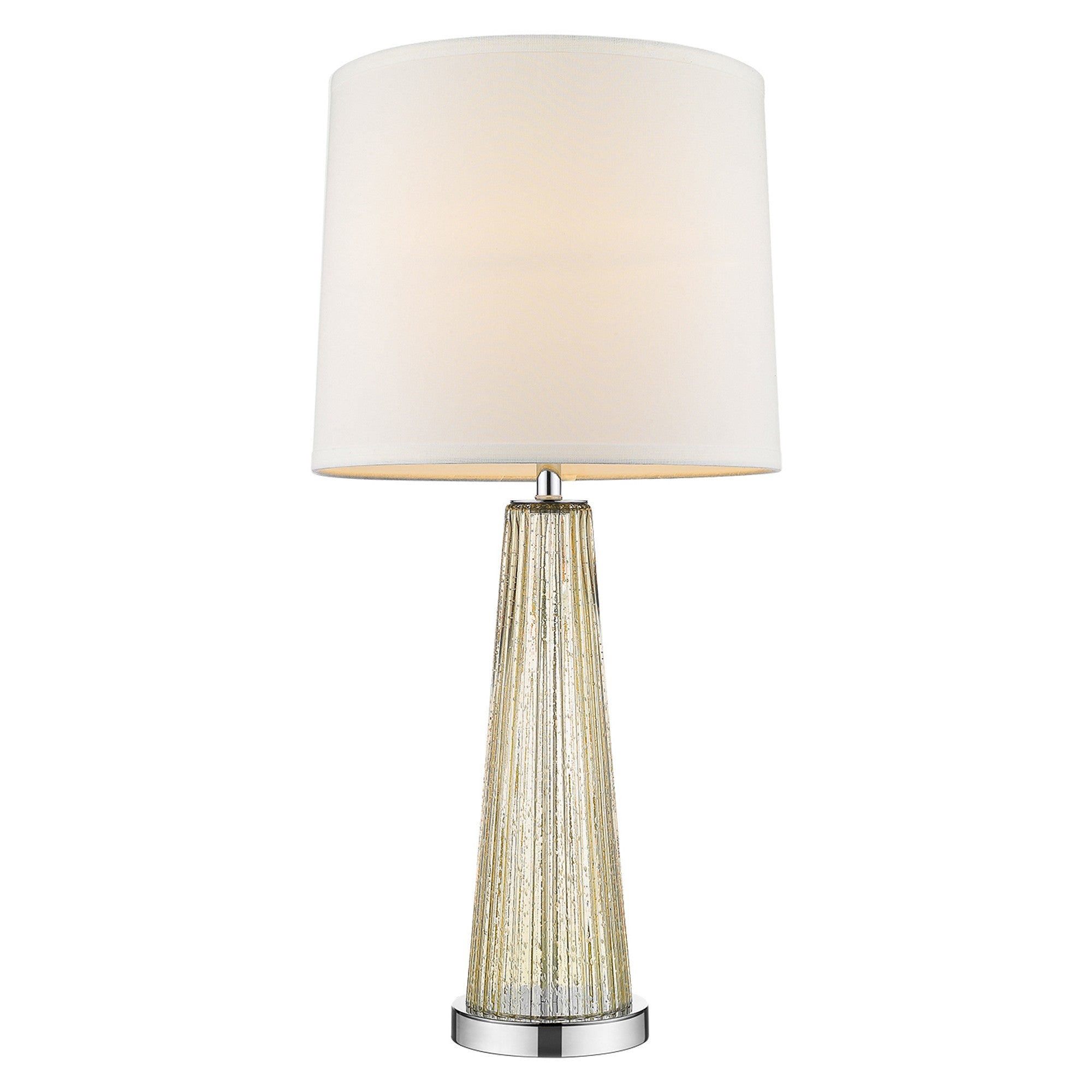 29" Champagne Glass Buffet Lamp With Off White Empire Shade