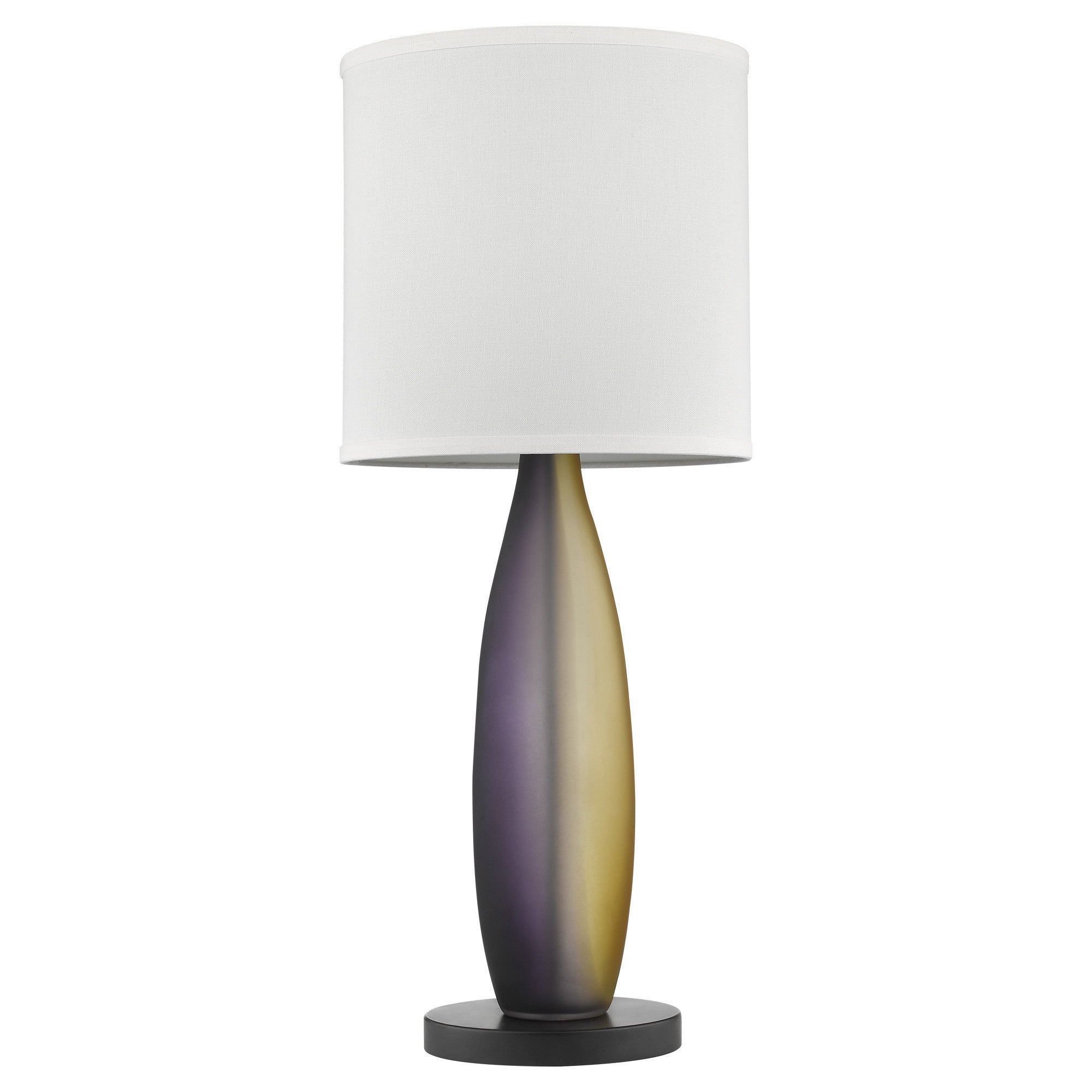 30" Ebony Lacquer Solid Wood Standard Table Lamp With White Shade