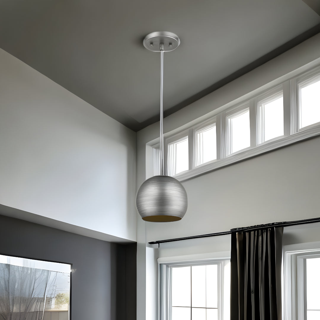 Light Gray and Gold Hanging Dome Light