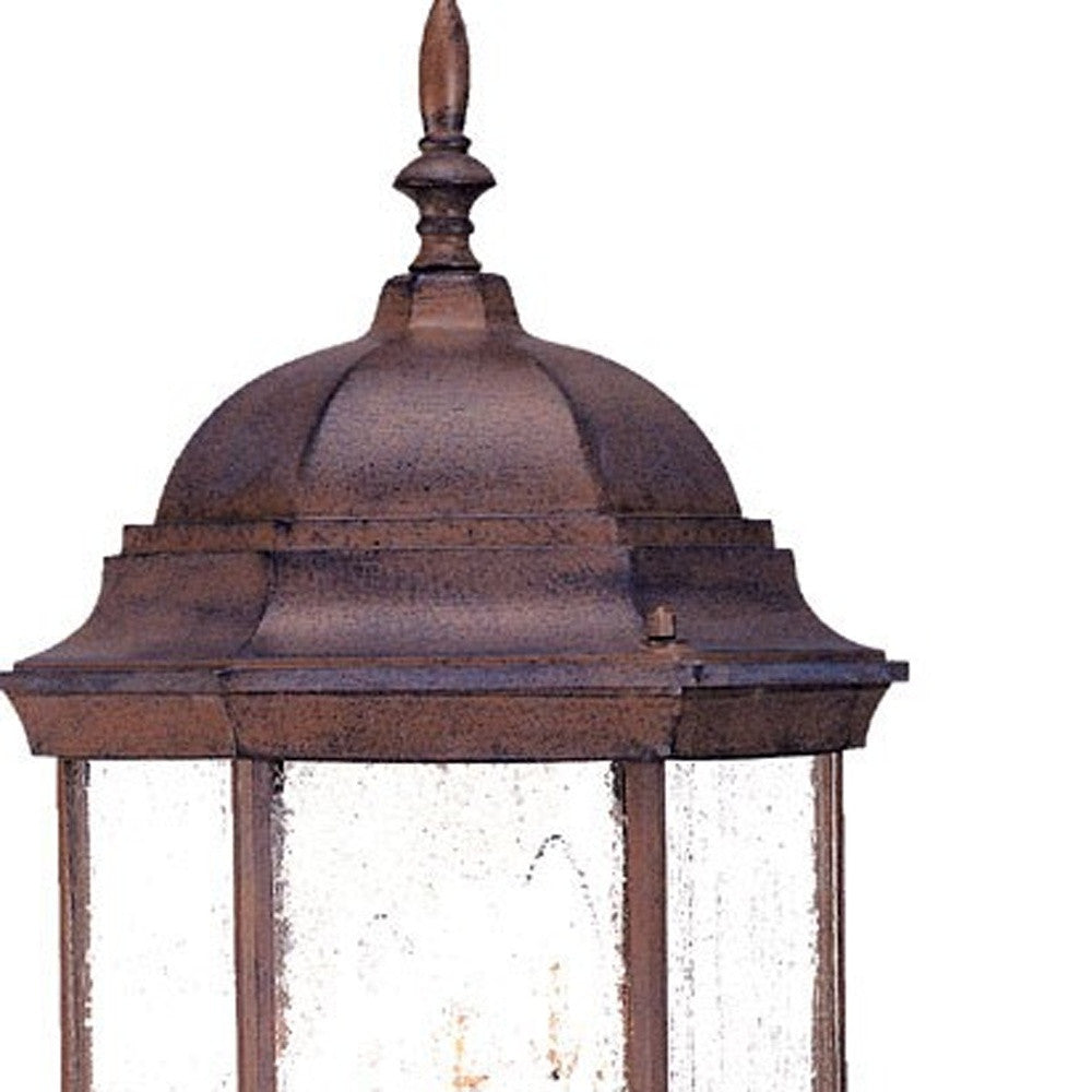 Three Light Brown Domed Textured Glass Lantern Wall Light