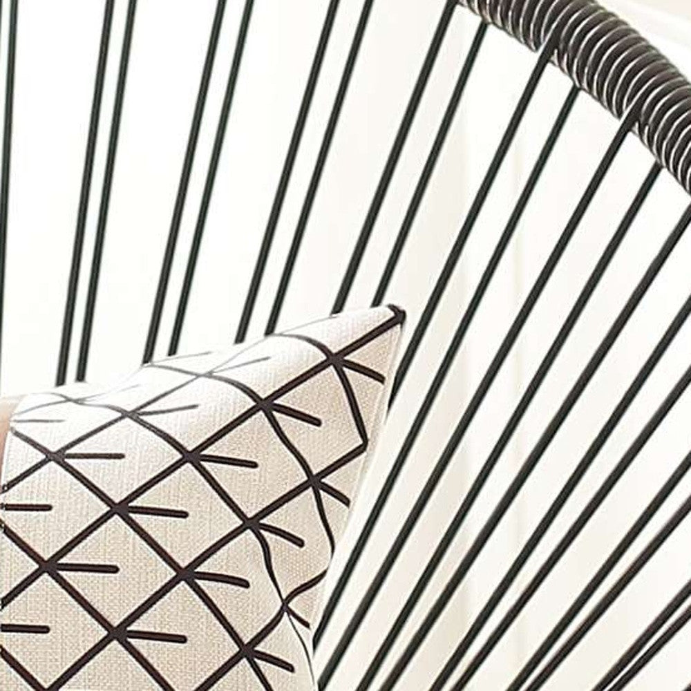 Monochromatic Lattice Faux Leather Throw Pillow