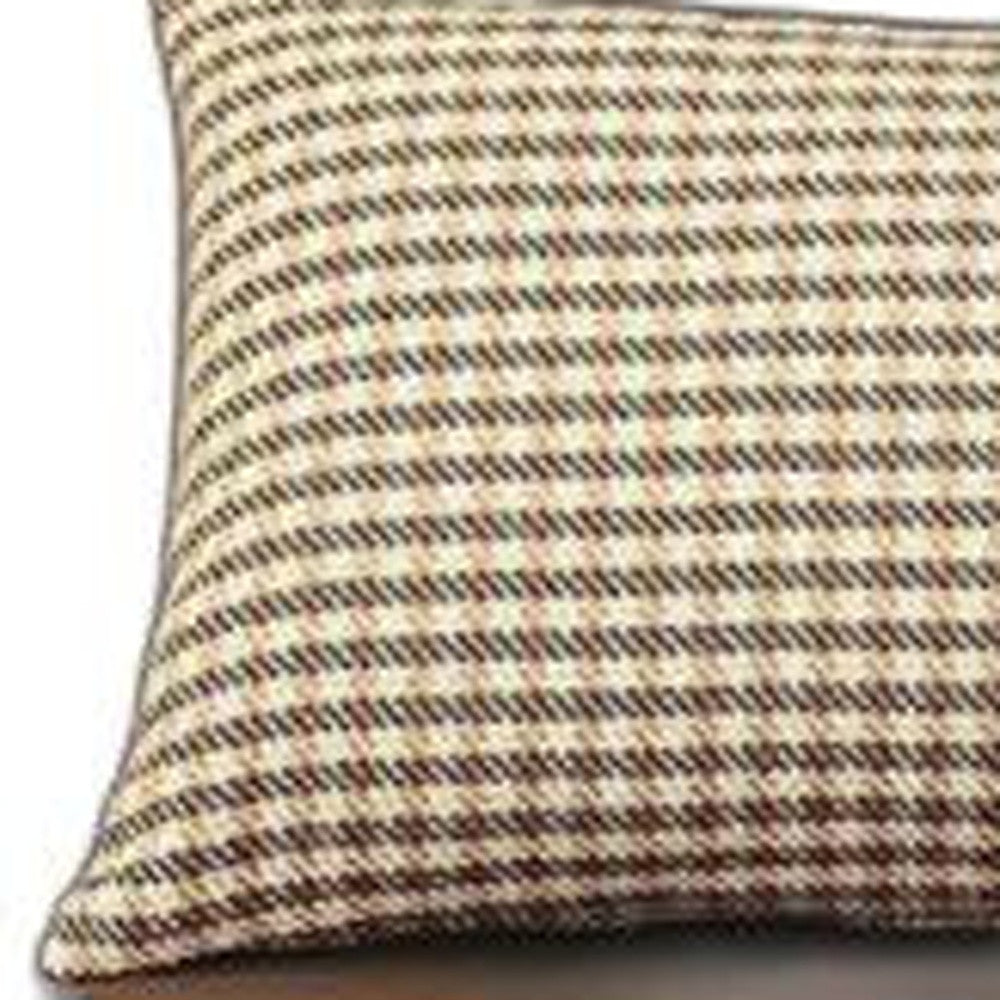 Tan Houndstooth Lumbar Throw Pillow