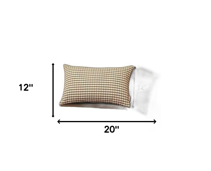 Tan Houndstooth Lumbar Throw Pillow