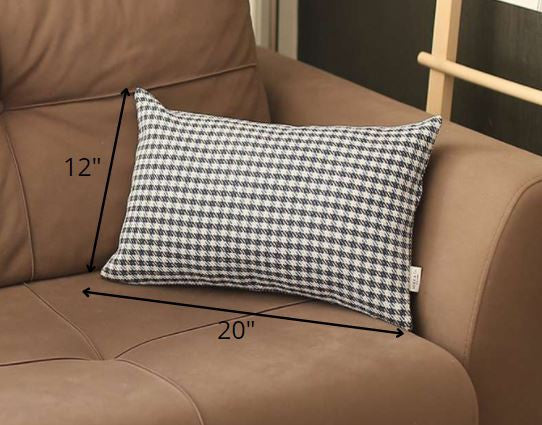 Gray Houndstooth Lumbar Throw Pillow