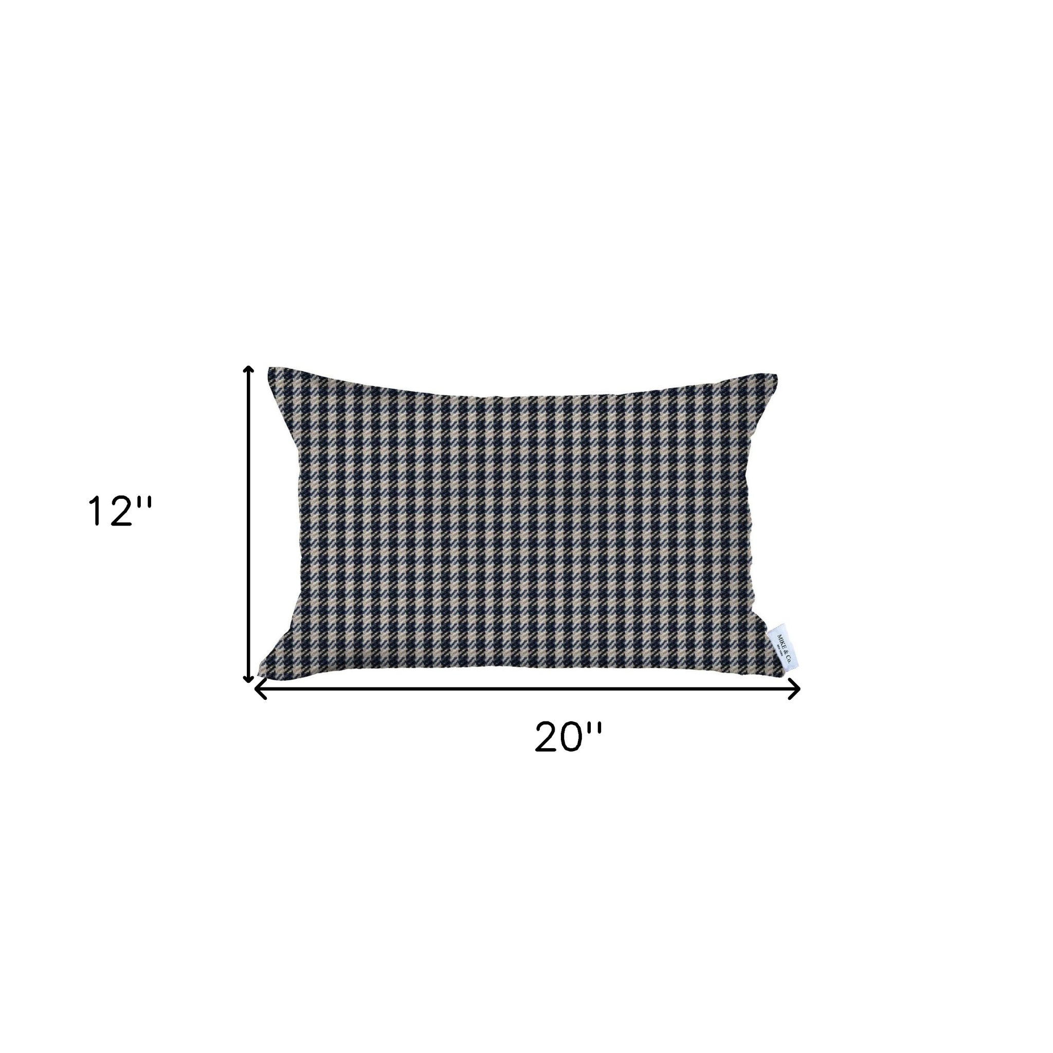 Gray Houndstooth Lumbar Throw Pillow