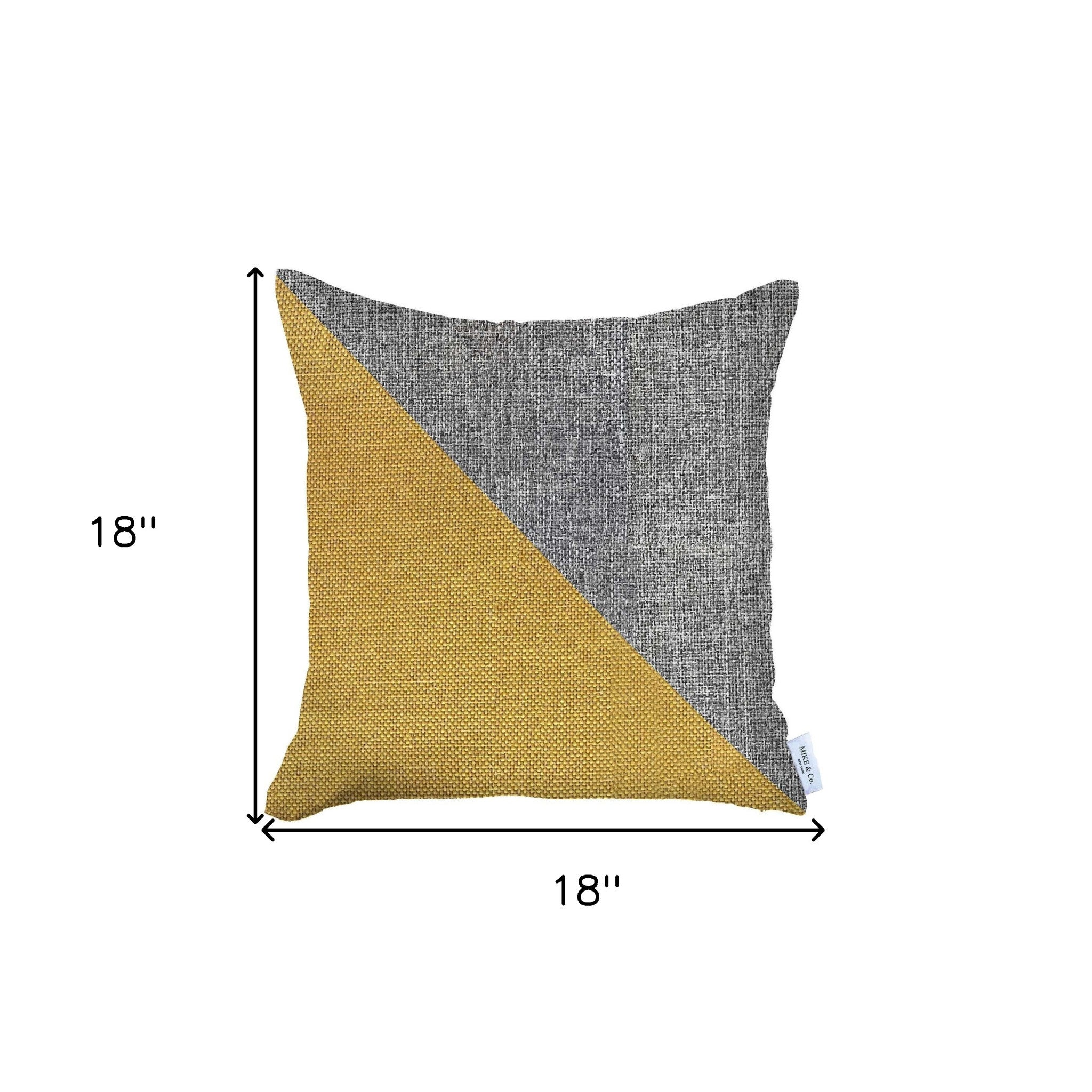 Gray and Yellow Diagonal Decorative Throw Pillow